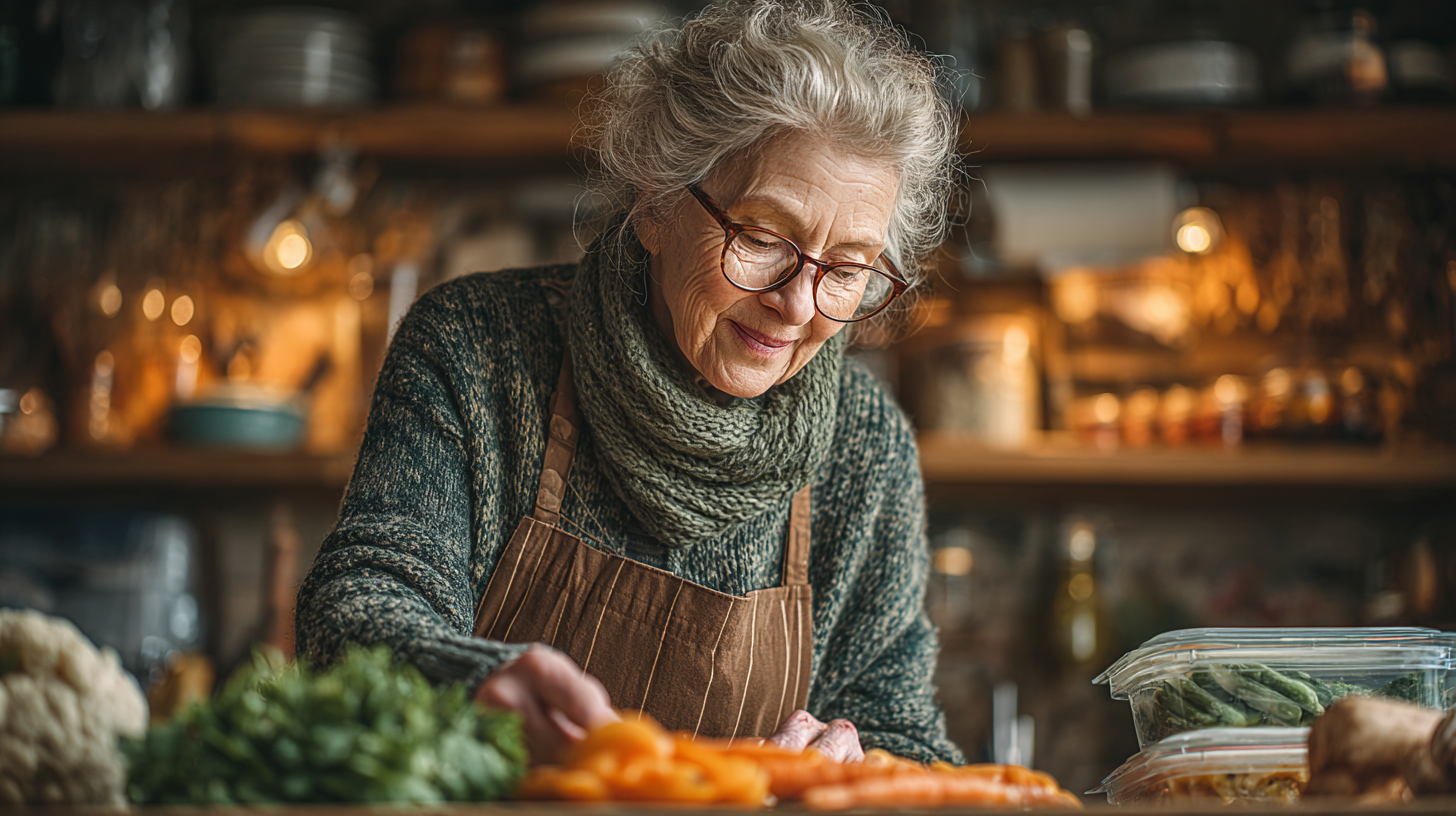 Természetes kert idősebb emberrel